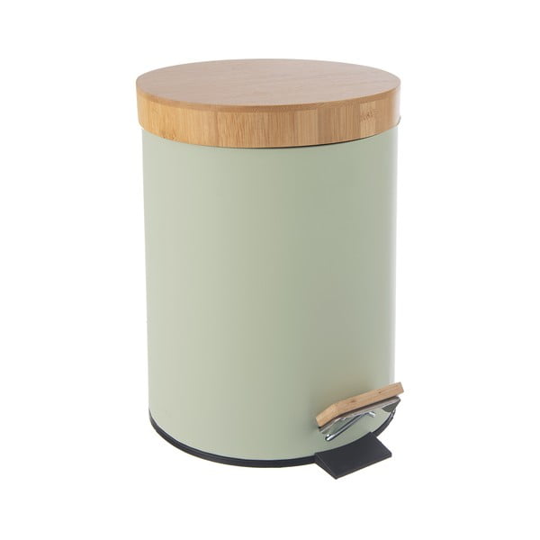 Svetlozelený nášľapný kovový odpadkový kôš 5 l Greenish – Orion-image-4
