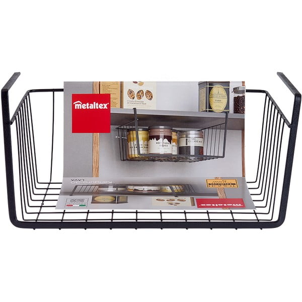 Čierny závesný kuchynský košík Metaltex, dĺžka 30 cm-image-3