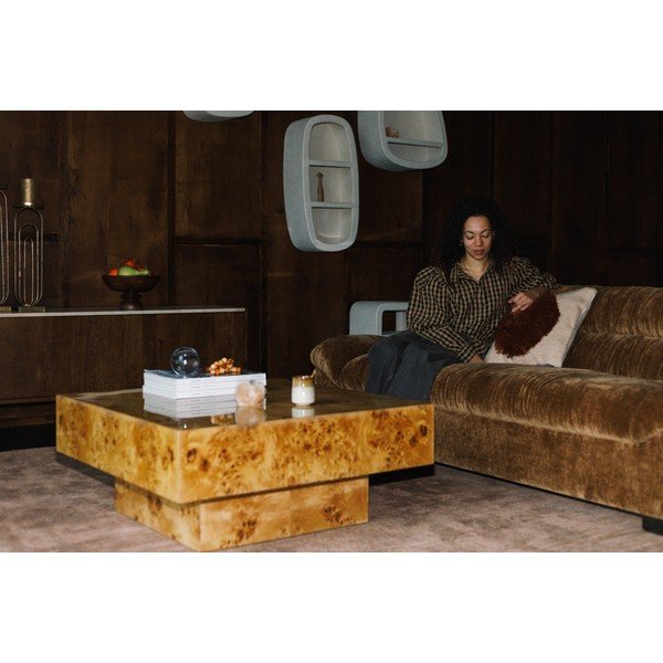 Konferenčný stolík v dekore orecha v prírodnej farbe 90x90 cm Quinn – Dutchbone-image-3