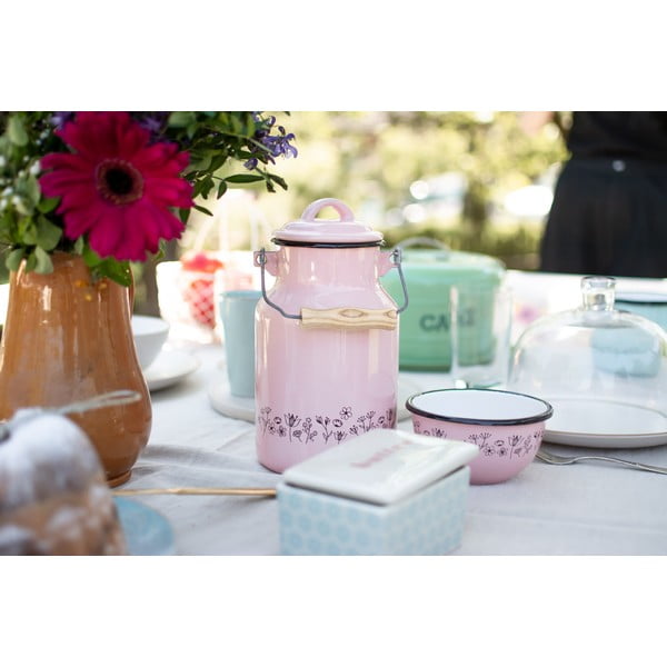 Ružová smaltovaná miska Orion Meadow, ø 12 cm-image-4