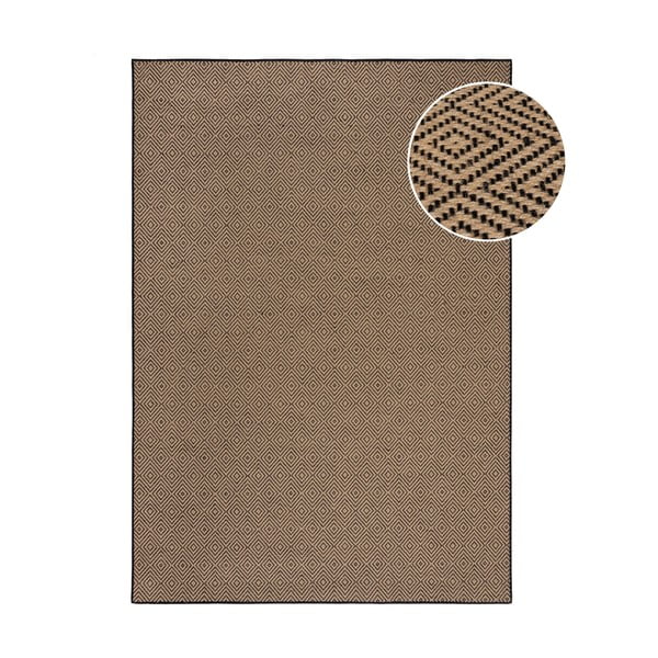 Jutový koberec v čierno-prírodnej farbe 200x290 cm Diamond – Flair Rugs
