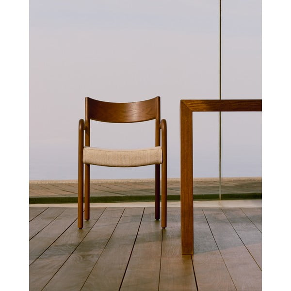 Hnedá/béžová jedálenská stolička Falconera – Kave Home-image-1