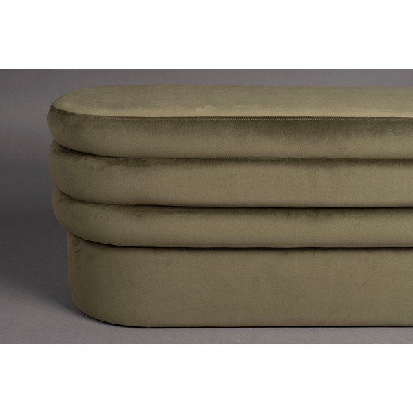 Kaki zamatová lavica Aditi – Dutchbone-image-4