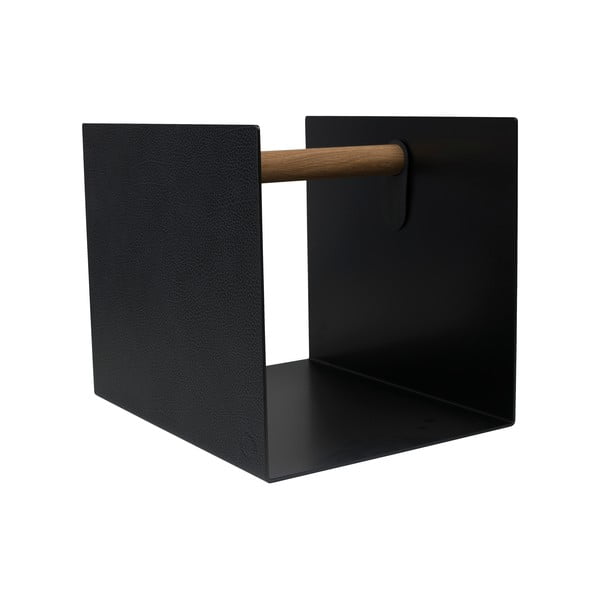 Čierny/antracitový dekoratívny kovový/z eko kože úložný box 32x38x31 cm Hippo – LIND DNA