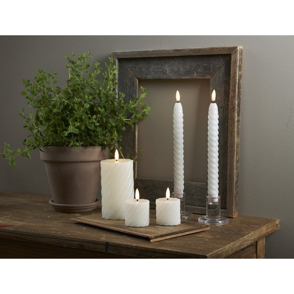 Biela vosková LED sviečka Star Trading Flamme Swirl, výška 15 cm-image-3