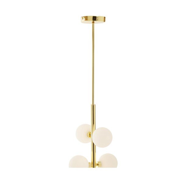 Biele/v zlatej farbe kovové závesné svietidlo so skleneným tienidlom ø 27 cm Trieste – Premier Housewares-image-3