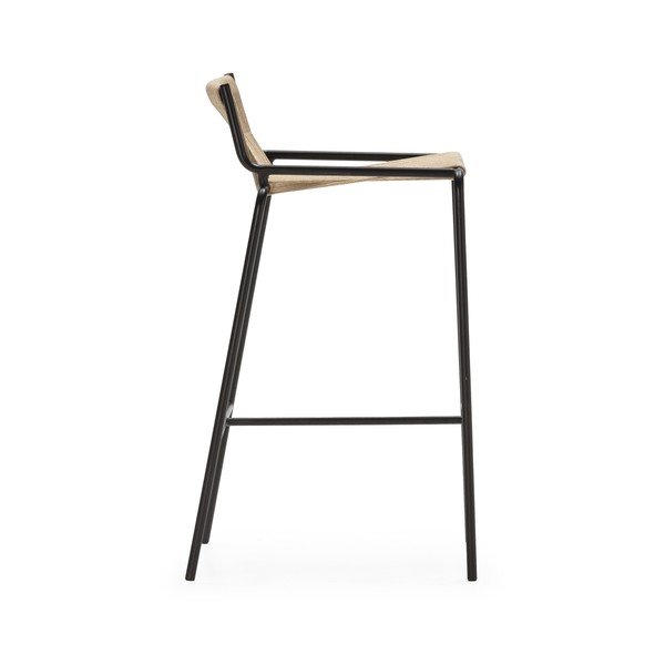 Béžová kovová barová stolička (výška sedadla 65 cm) Emily – Marckeric-image-3