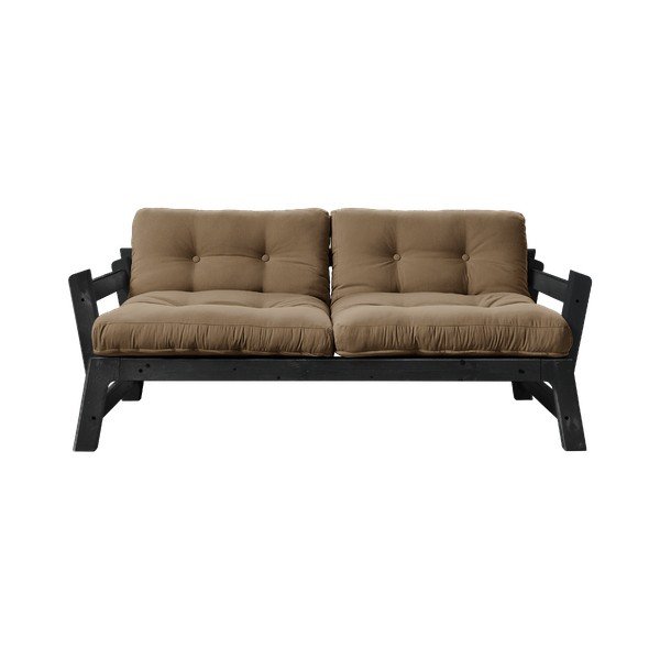 Rozkladacia pohovka s hnedým poťahom Karup Design Step Black/Mocca