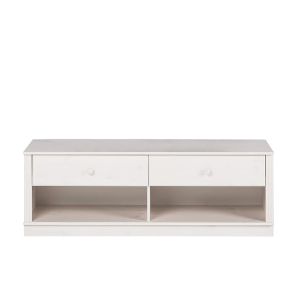Biely TV stolík z borovicového dreva 137x47 cm Anita – Støraa