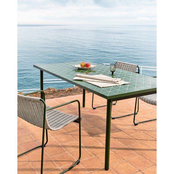 Oceľový záhradný jedálenský stôl 91x182 cm Maurina – Kave Home-image-3