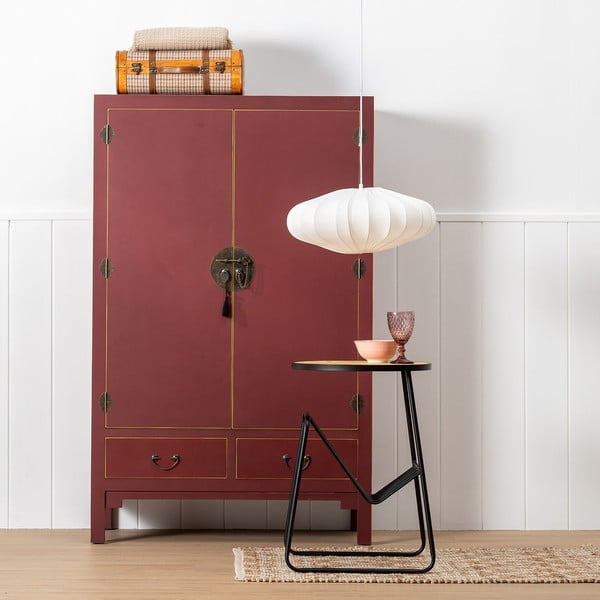 Vínovočervená šatníková skriňa 100x160 cm Oriente – Ixia-image-3