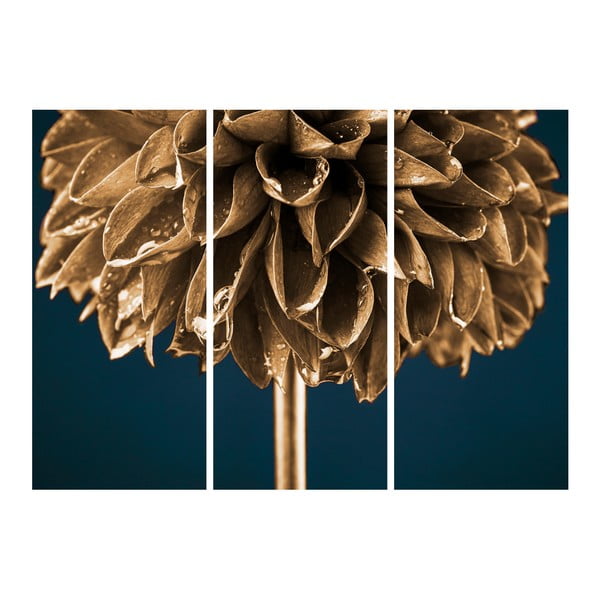 Obraz Styler Glasspik Gold Flower, 30 × 80 cm