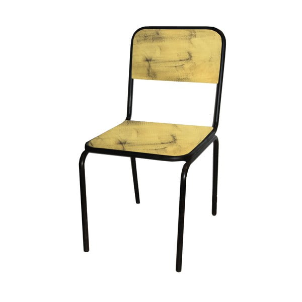 Žltá jedálenská stolička z jedľového dreva Industrial – Antic Line