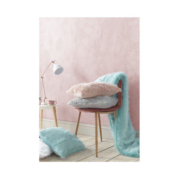 Biela obliečka na vankúš z umelej kožušiny Catherine Lansfield Metallic Fur, 45 × 45 cm-image-4
