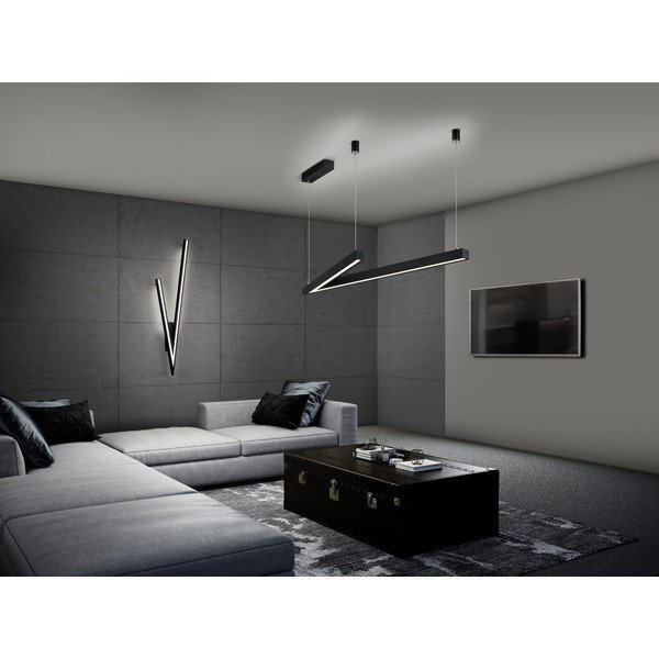 Čierne LED stropné svietidlo s hlasovým ovládaním/s ovládaním pomocou mobilnej aplikácie s kovovým tienidlom 35x127.5 cm Cicanto – CINQUE-image-1