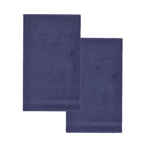 Tmavomodré froté bavlnené osušky v súprave 2 ks 90x140 cm Anti–Bacterial – Catherine Lansfield