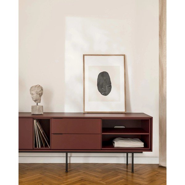 Vínovočervený TV stolík 189x61x42 cm Mod – noo.ma-image-3