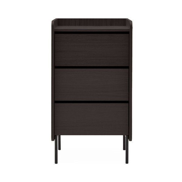 Čierna vysoká komoda v dekore duba 60x108,5 cm Wrap – Bonami Selection