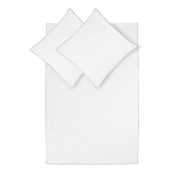 Biele obliečky na dvojlôžko z bavlneného perkálu Westwing Collection, 200 x 200 cm