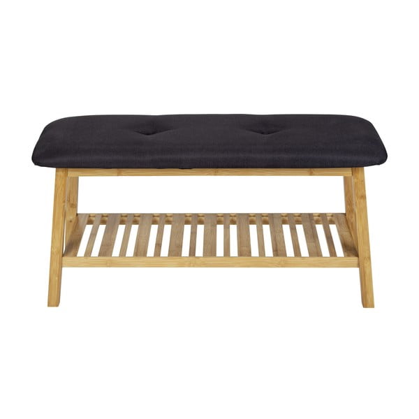 Čierna/prírodná bambusová polica s lavicou Ecori - Wenko-image-3