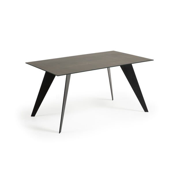 Jedálenský stôl so sivou doskou Kave Home Nack, 160 x 90 cm