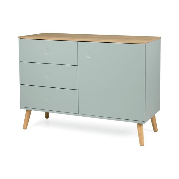 Svetlozelená nízka komoda v dekore duba 109x79 cm Dot – Tenzo-image-2