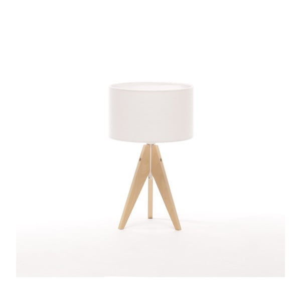 Biela stolová lampa Artist, breza, Ø 25 cm