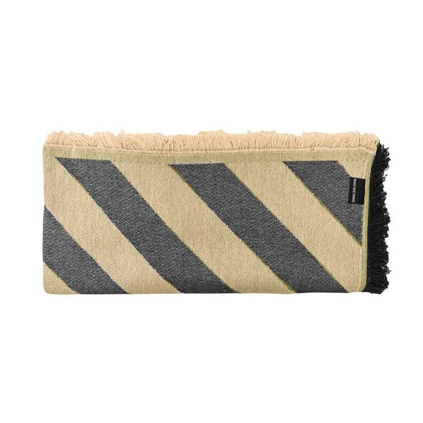 Čierno-béžový pléd na dvojlôžko 240x240 cm Black Lines - Really Nice Things-image-1