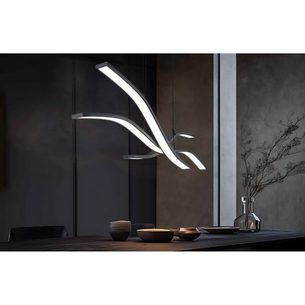 Matne čierne kovové LED závesné svietidlo na diaľkové ovládanie/so stmievačom Spider – Trio Select-image-1