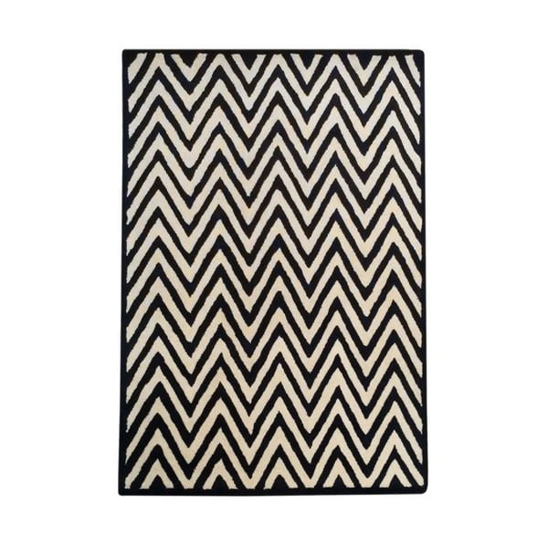 Ručne tuftovaný čierny koberec Ziggy, 244x153cm