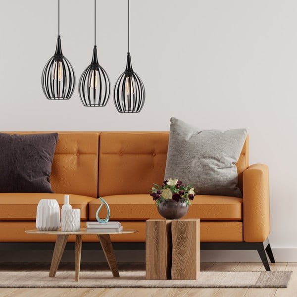 Čierne závesné svietidlo ø 17,5 cm Vincent – LAMKUR-image-1