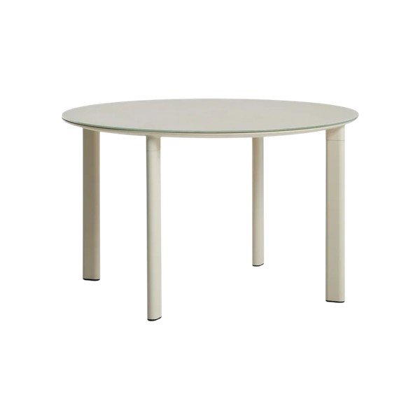 Okrúhly záhradný jedálenský stôl so sklenenou doskou ø 120 cm Erice – Kave Home