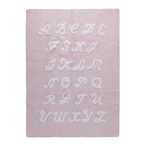 Ružový bavlnený koberec Happy Decor Kids ABC, 160 x 120 cm