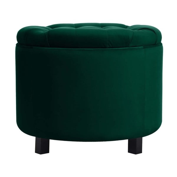 Tmavozelený puf s úložným priestorom JohnsonStyle Estrid French Velvet, ⌀ 52 cm-image-1