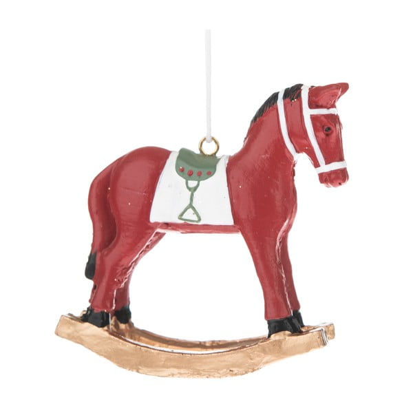 Červená závesná dekorácia v tvare koníka Dakls
