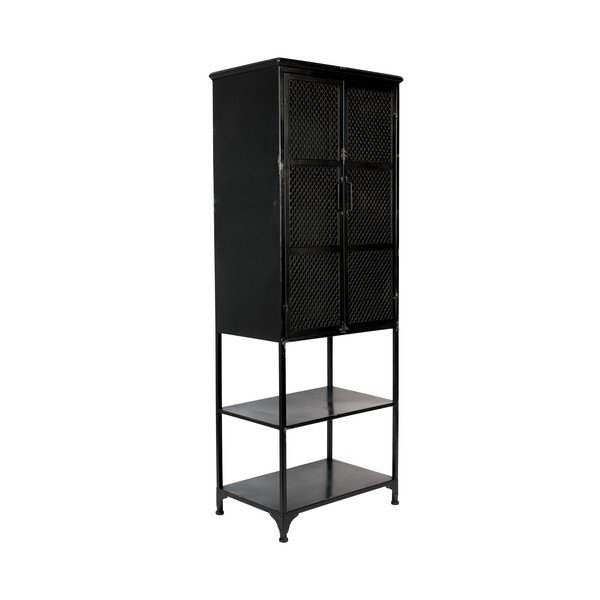 Čierna kovová vitrína 60x161 cm Denver – Dutchbone-image-2