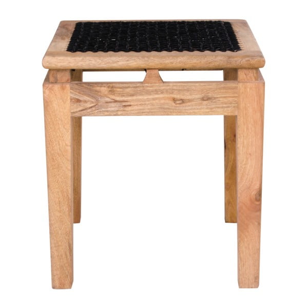 Stolička z mangového dreva s čiernym sedákom House Nordic Leh