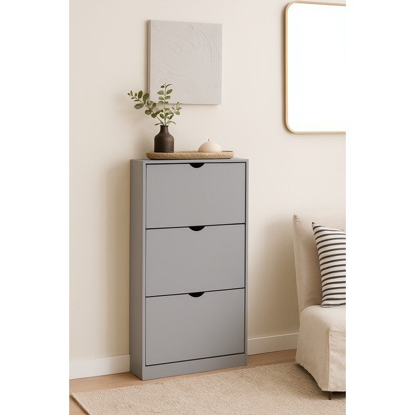 Sivá výklopná skrinka na topánky 60x118x24 cm Stelo – Bonami Essentials-image-4