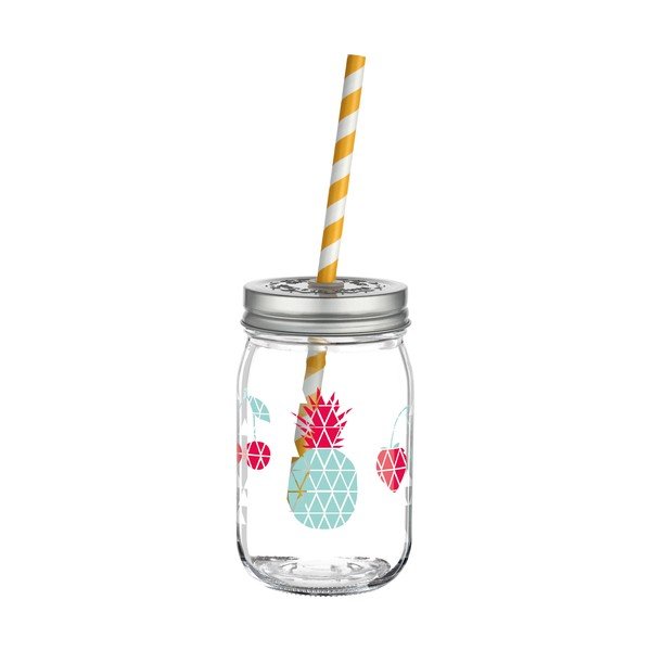 Pohár s viečkom a slamkou Ritzenhoff Kathrin Stockebrand Pineapple, 445 ml-image-1
