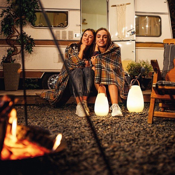 Bielo-hnedá LED stolová lampa (výška 26 cm) Ruby – Fischer &amp; Honsel-image-1