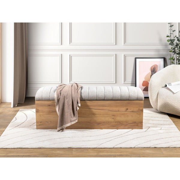 Lavica vo svetlo sivej a prírodnej farbe Oceane – Bobochic Paris-image-1