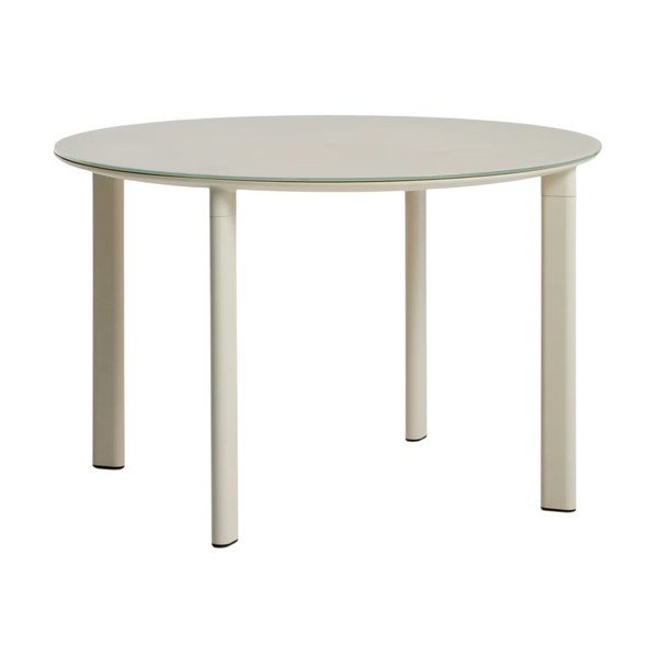 Okrúhly záhradný jedálenský stôl so sklenenou doskou ø 120 cm Erice – Kave Home