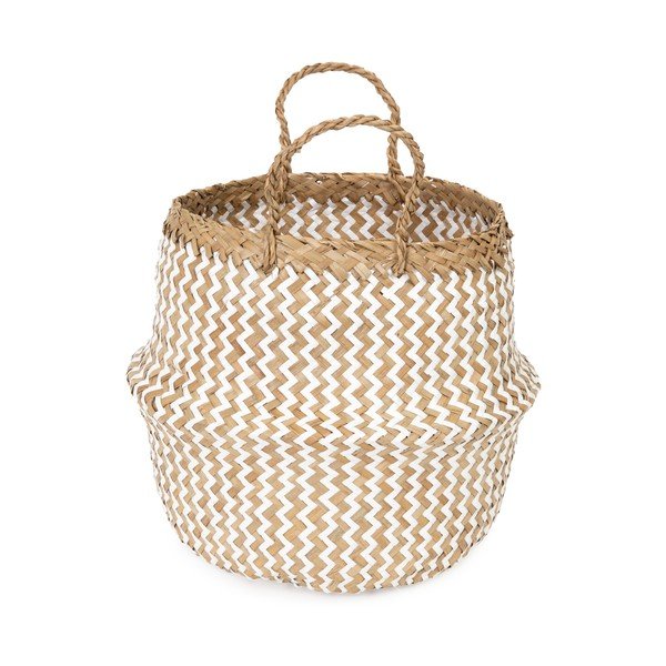 Svetlý úložný košík z morskej trávy Compactor Zic Zac, ⌀ 27 cm-image-3