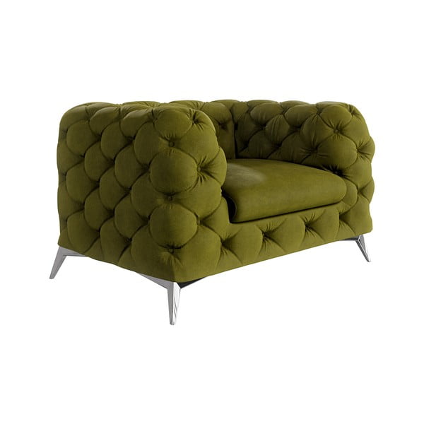 Zelené zamatové kreslo Chelsea – Ropez