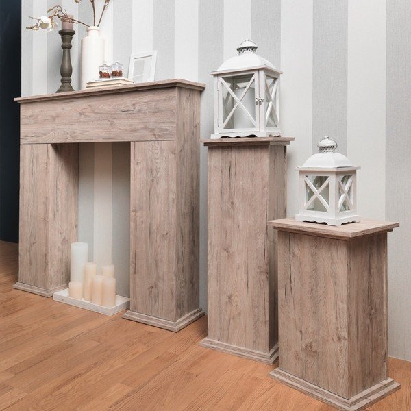 Falošná krbová rímsa s úložným priestorom Essex, piesková-image-1