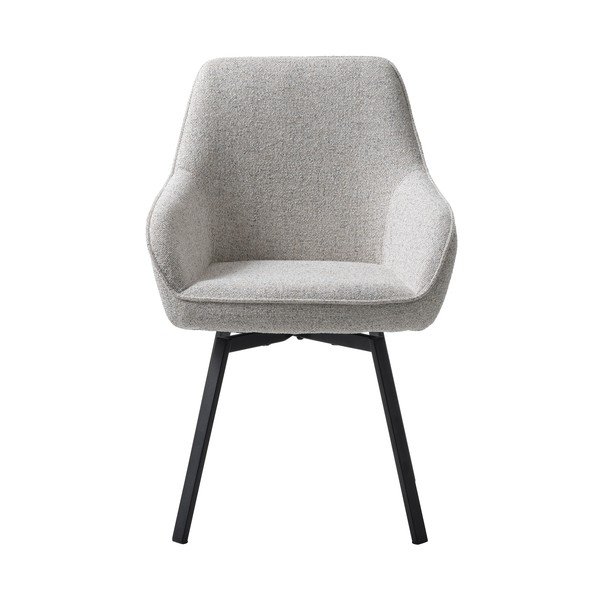 Svetlosivé čalúnené jedálenské kreslo s podrúčkami Alma – Unique Furniture-image-2