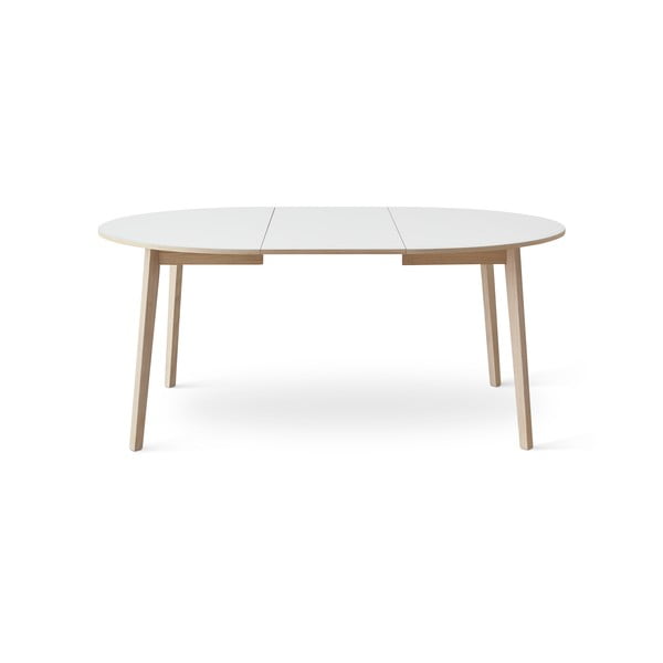 Okrúhly rozkladací jedálenský stôl s bielou doskou a prídavnou doskou ø 130 cm Single – Hammel Furniture-image-2