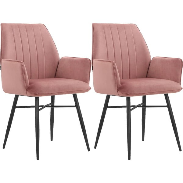 Svetloružové čalúnené jedálenské kreslá v súprave 2 ks Anzo – Støraa-image-4