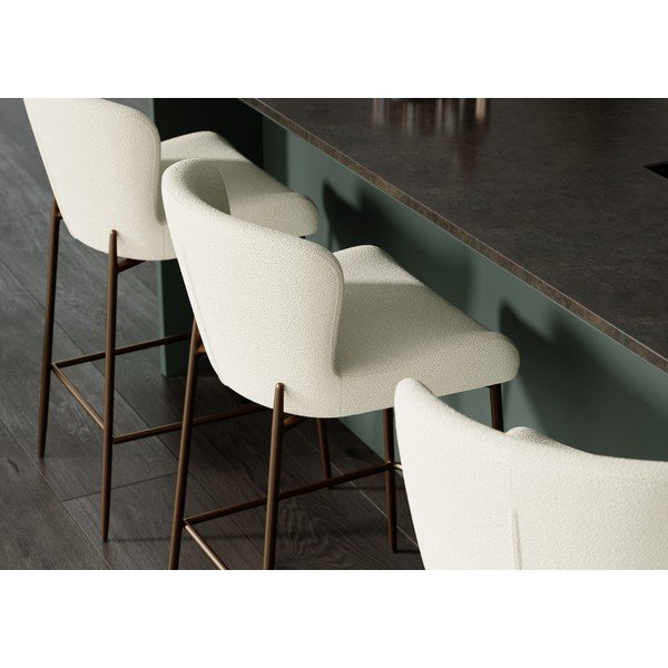 Krémovobiela čalúnená barová stolička (výška sedadla 67,5 cm) Glam – DAN-FORM Denmark-image-1