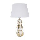 Biela/v zlatej farbe keramická stolová lampa s textilným tienidlom (výška  46 cm) Glam Balls – Mauro Ferretti